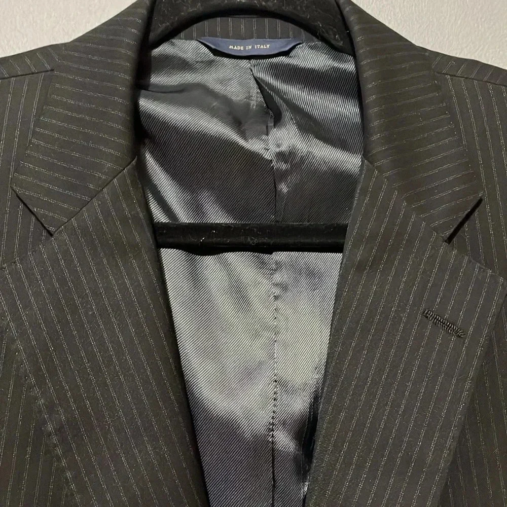 Brooks Brothers 1818 Regent Black pinstripe Wool suit coat/jacket‎ Men’s 46R